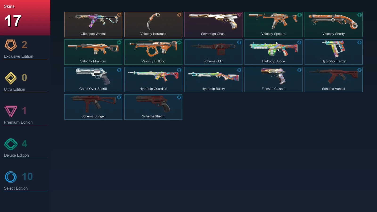 EU | Lv59 | Unranked | 17 Skin | 14 Agent | 26 Buddy