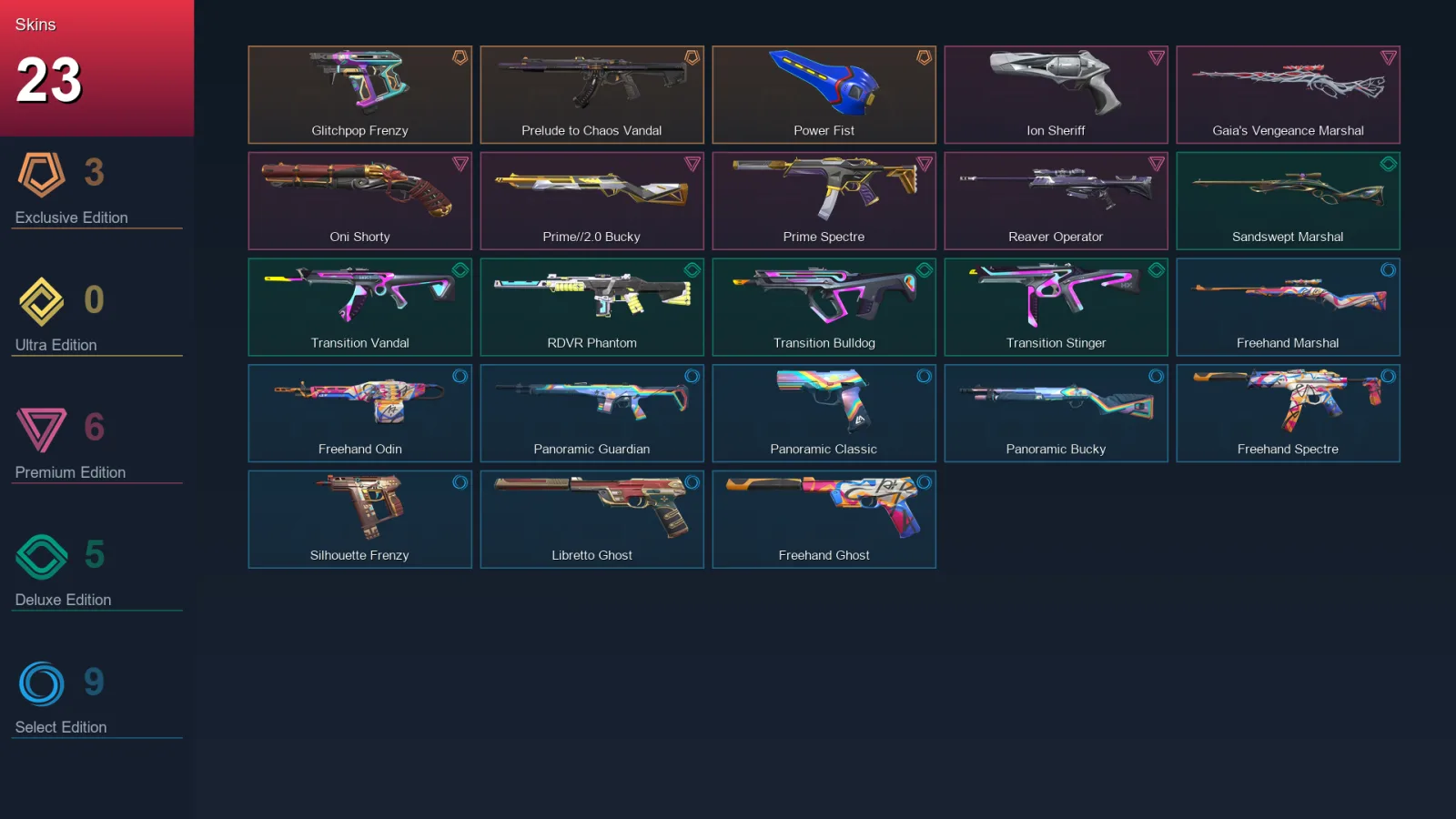 AP | Lv26 | Unranked | 23 Skin | 9 Agent | 14 Buddy