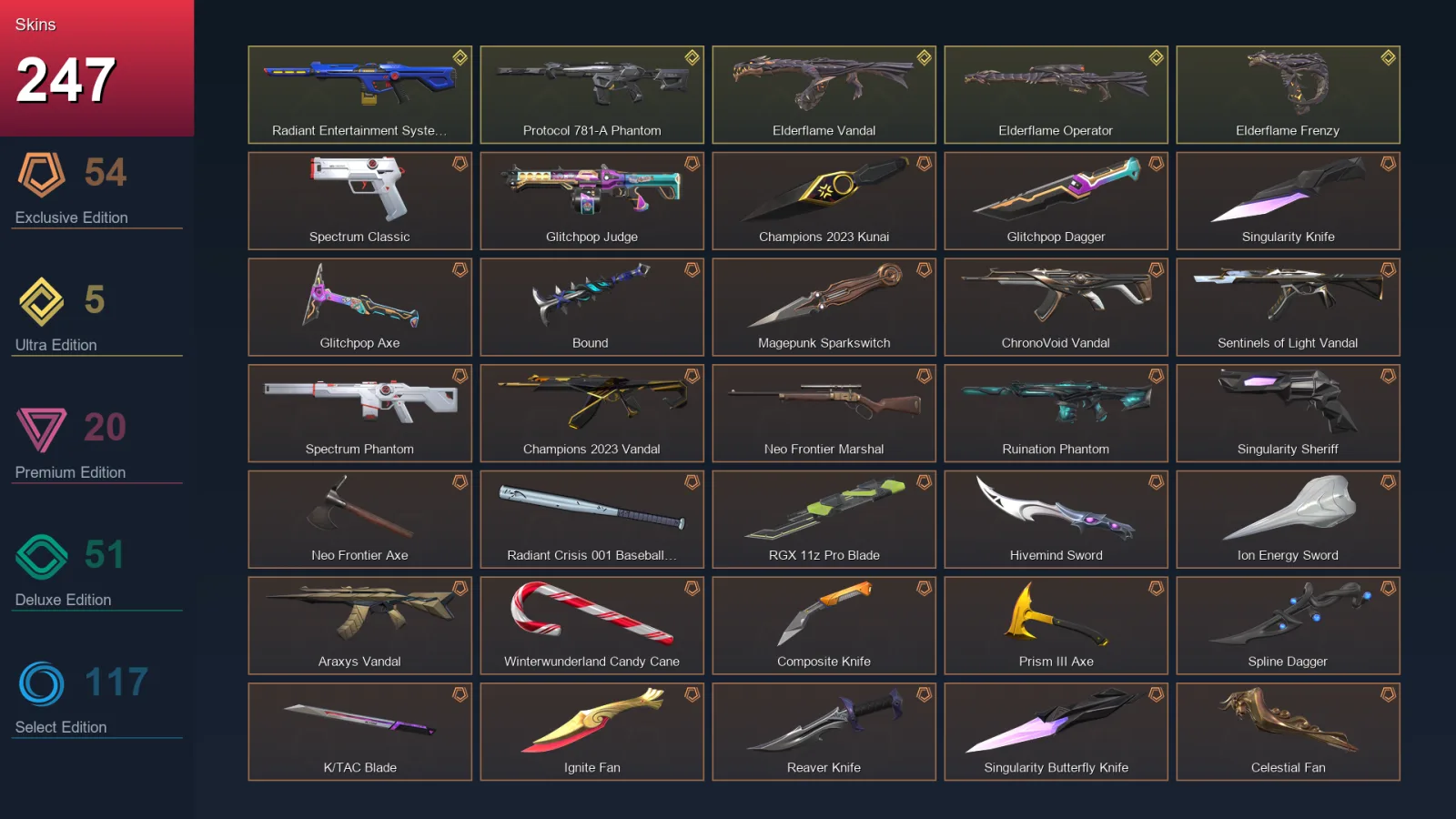 BR | Lv262 | Unranked | 247 Skin | 27 Agent | 202 Buddy