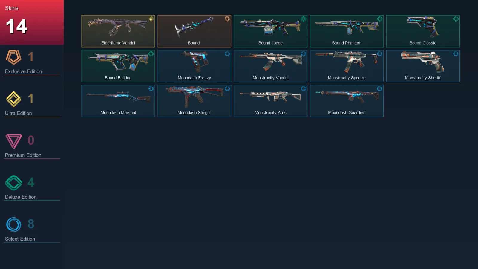 EU | Lv35 | Unranked | 14 Skin | 13 Agent | 16 Buddy