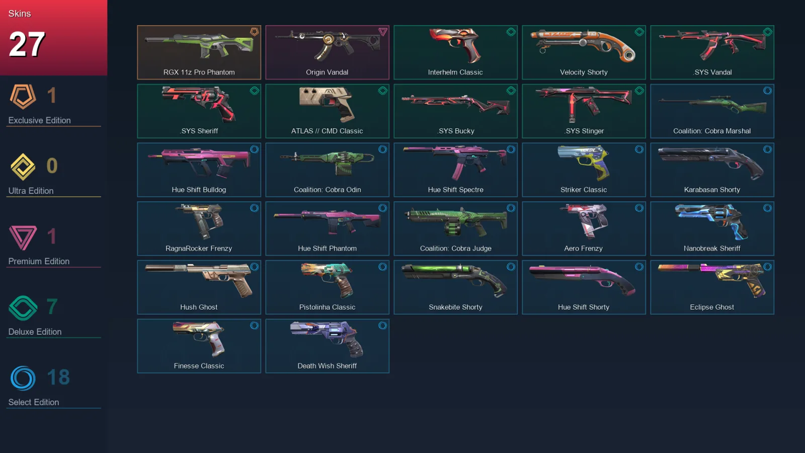AP | Lv204 | Unranked | 27 Skin | 28 Agent | 88 Buddy — Valorant account