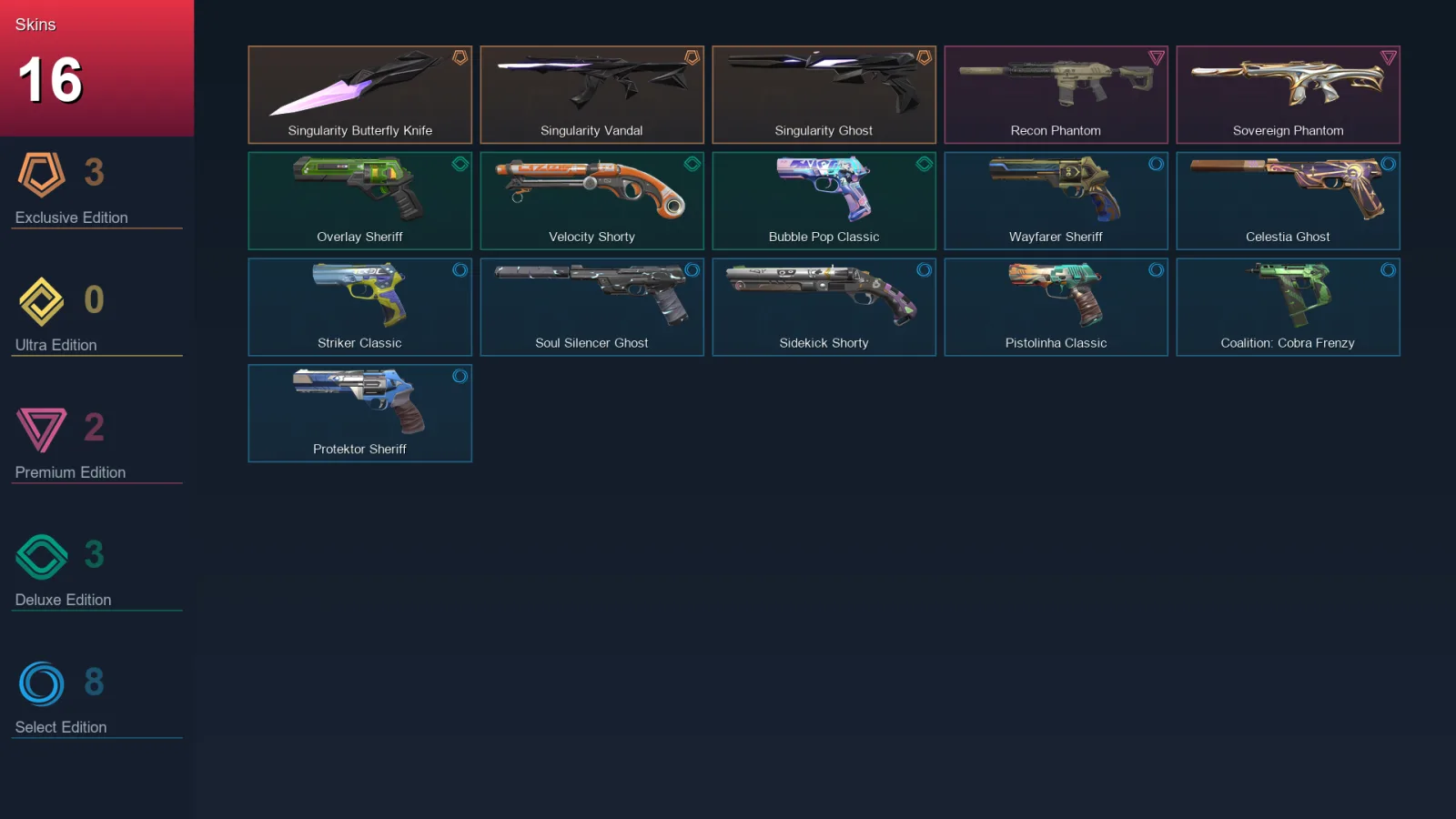 EU | Lv199 | Unranked | 16 Skin | 28 Agent | 76 Buddy — Valorant account