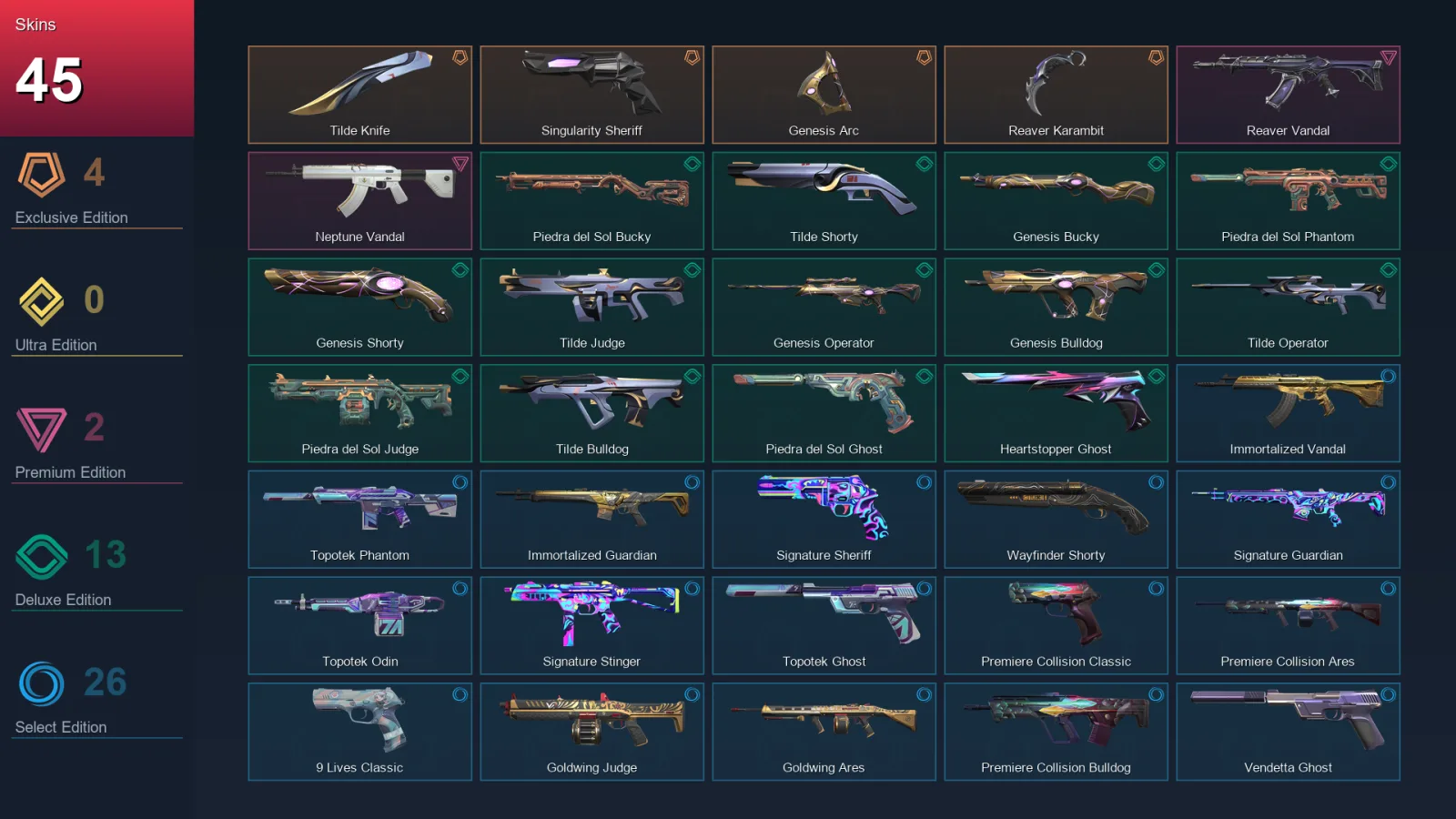 BR | Lv134 | Unranked | 45 Skin | 28 Agent | 77 Buddy