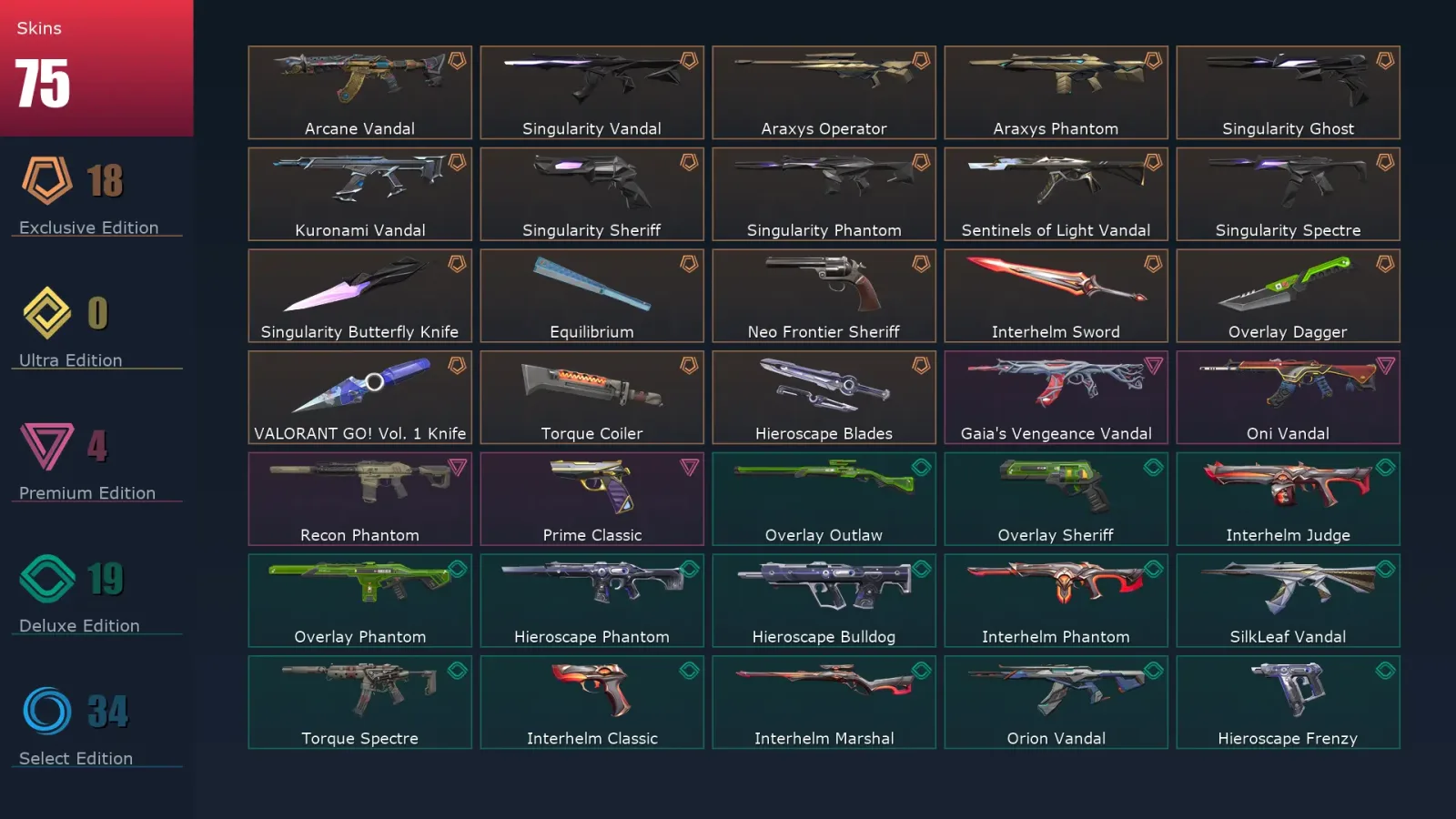 [Valorant] | EU | Level 146 | 28 Agents | 75 Skins — Valorant account