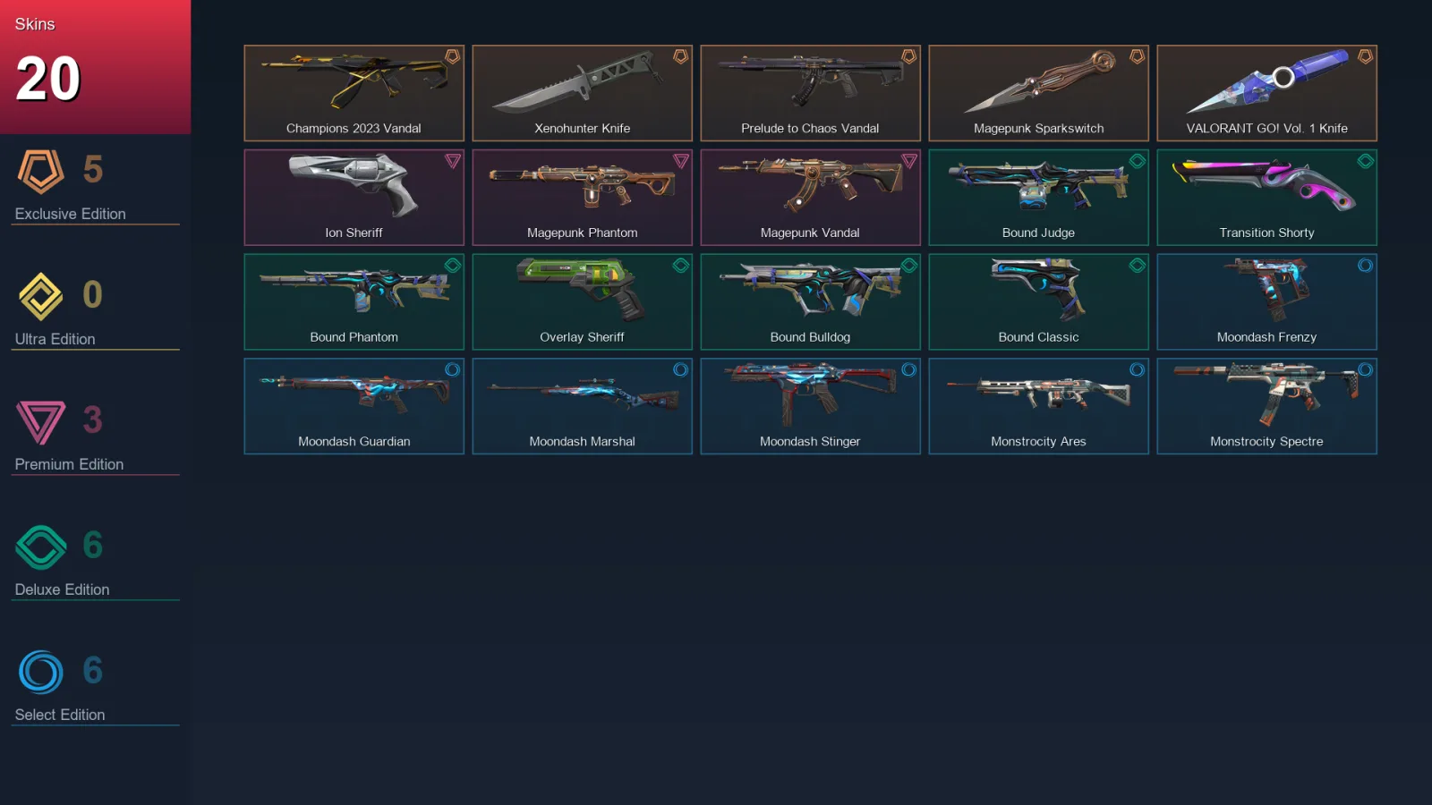 EU | Lv65 | Unranked | 20 Skin | 19 Agent | 33 Buddy