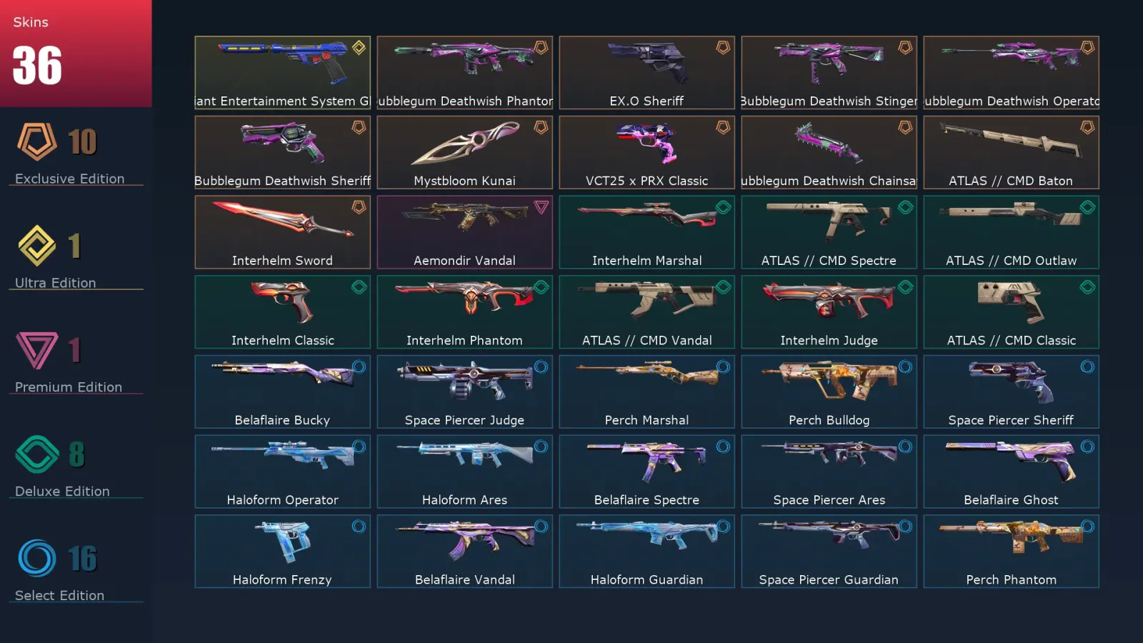 [Valorant] | EU | Level 57 | 13 Agents | 36 Skins — Valorant account