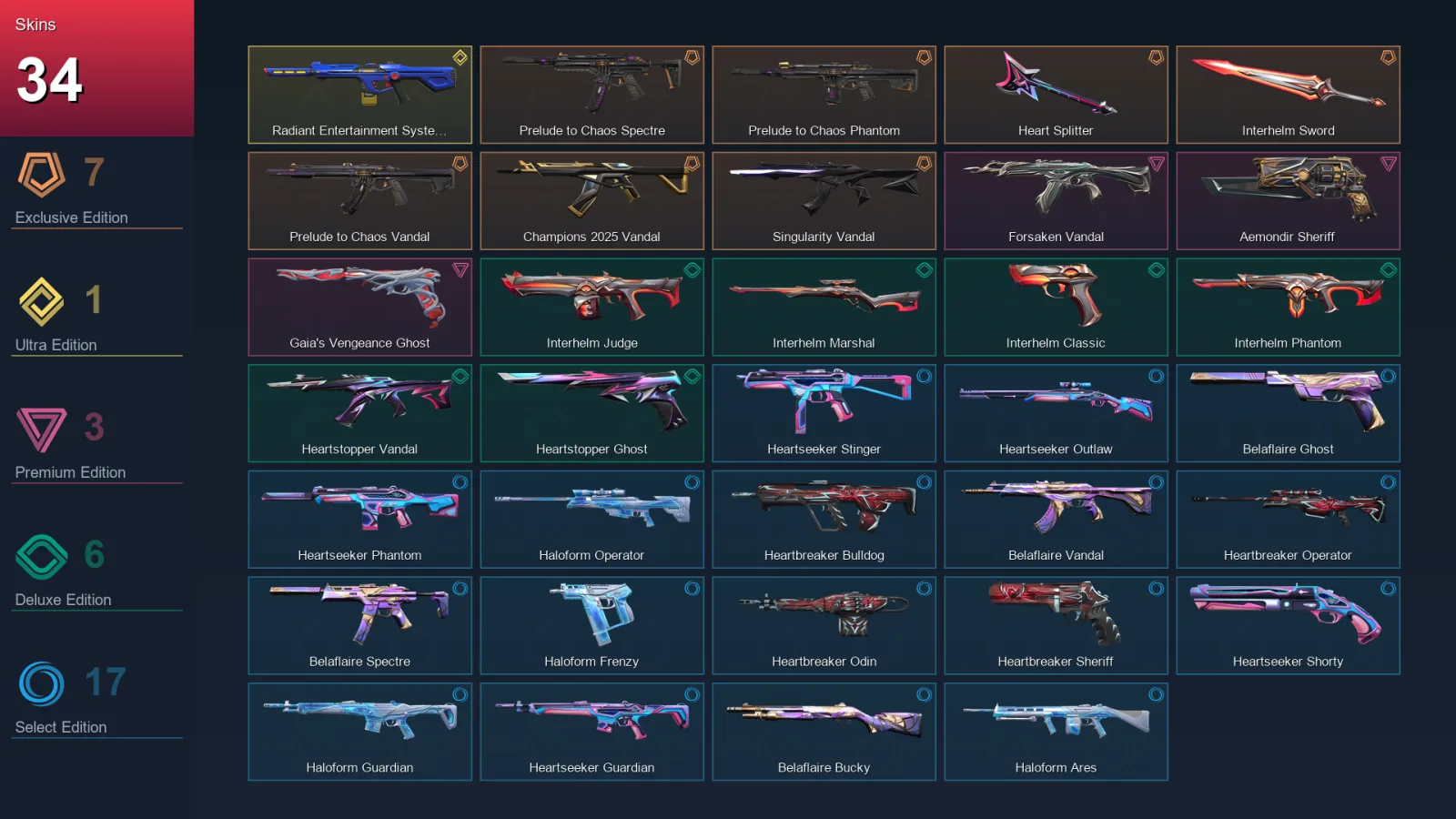EU | Lv74 | Unranked | 34 Skin | 23 Agent | 29 Buddy