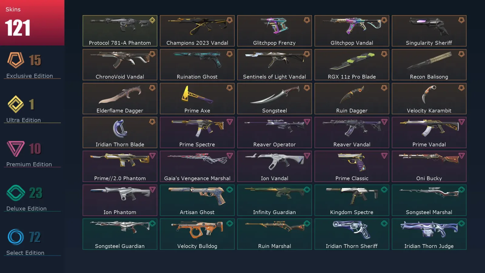 [Valorant] | EU | Level 349 | 25 Agents | 121 Skins — Valorant account