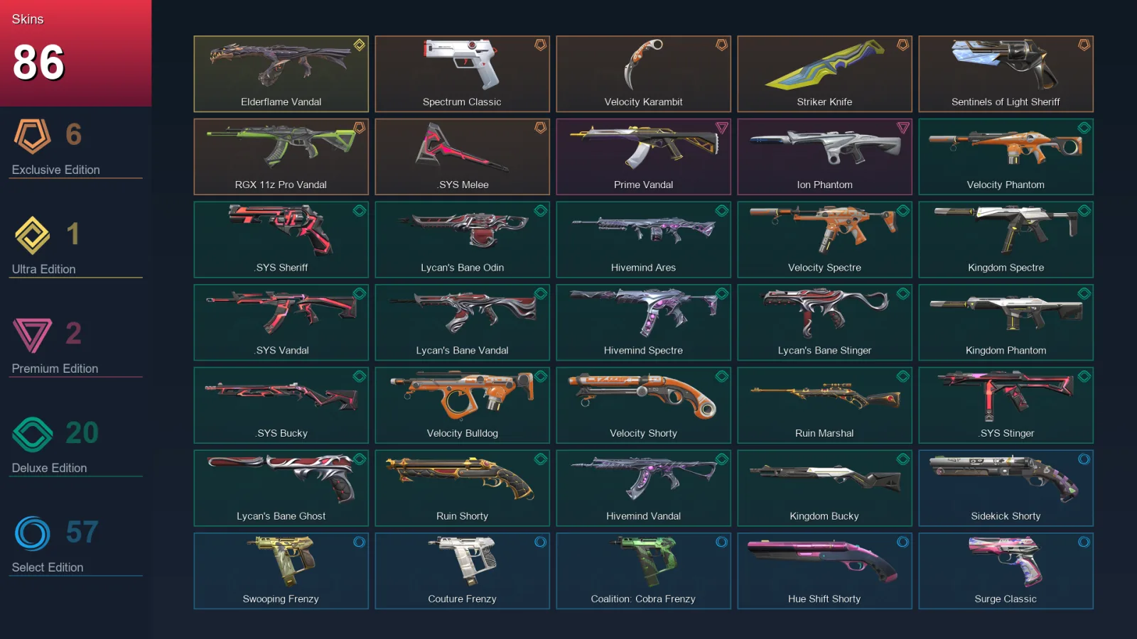 EU | Lv158 | Unranked | 86 Skin | 25 Agent | 116 Buddy