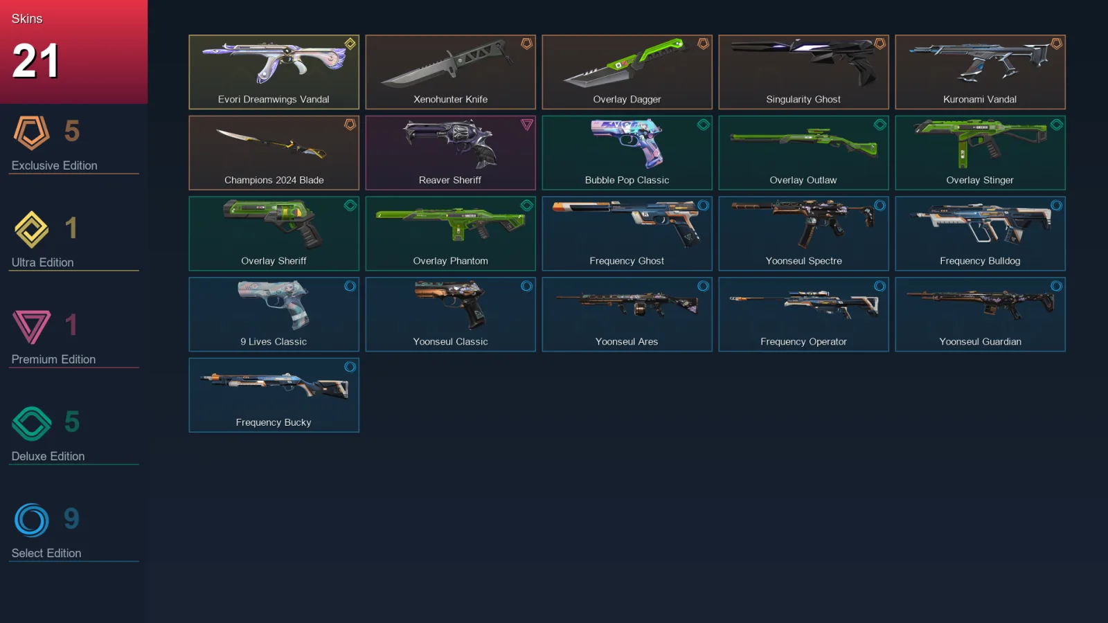 EU | Lv60 | Unranked | 21 Skin | 18 Agent | 26 Buddy — Valorant account