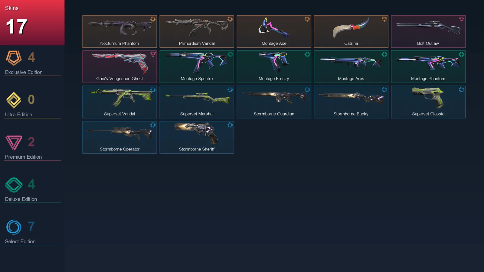 EU | Lv31 | Platinum II | 17 Skin | 9 Agent | 13 Buddy