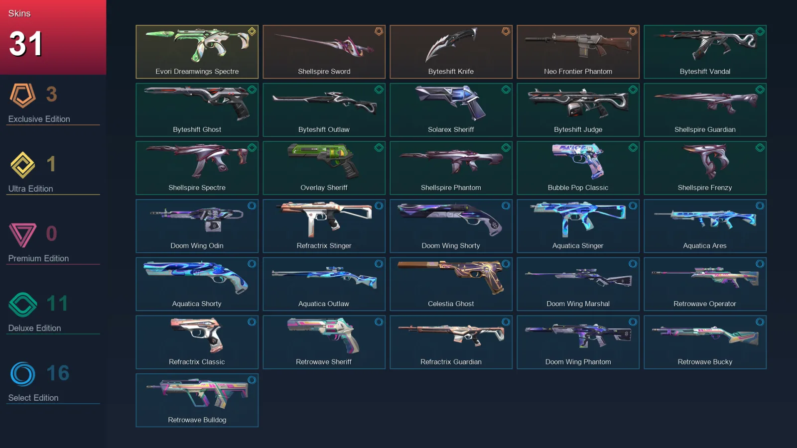 AP | Lv115 | Unranked | 31 Skin | 26 Agent | 54 Buddy — Valorant account