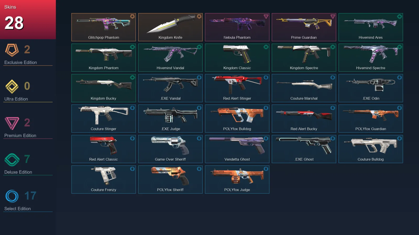 AP | Lv58 | Unranked | 28 Skin | 16 Agent | 48 Buddy — Valorant account