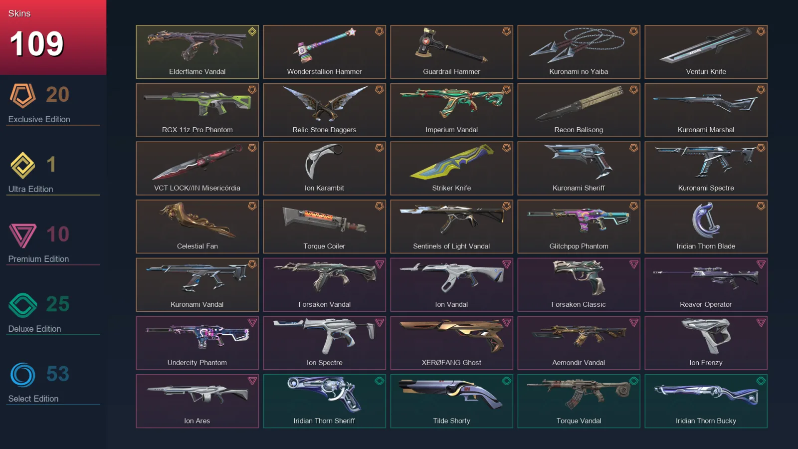 EU | Lv291 | Unranked | 109 Skin | 29 Agent | 135 Buddy
