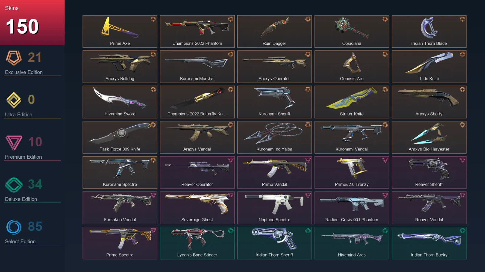 AP | Lv302 | Unranked | 150 Skin | 28 Agent | 181 Buddy