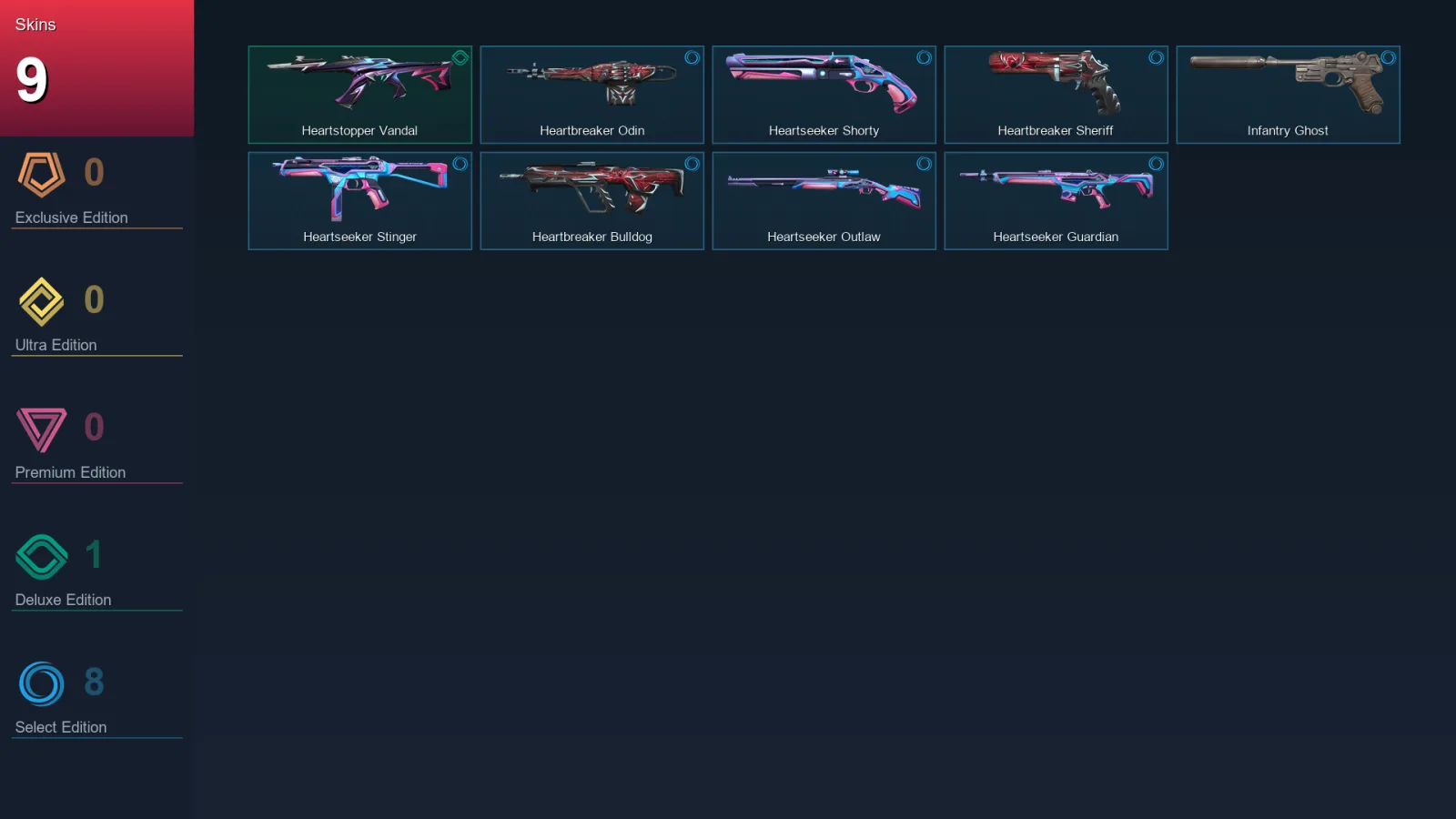 BR | Lv21 | Unranked | 9 Skin | 8 Agent | 7 Buddy