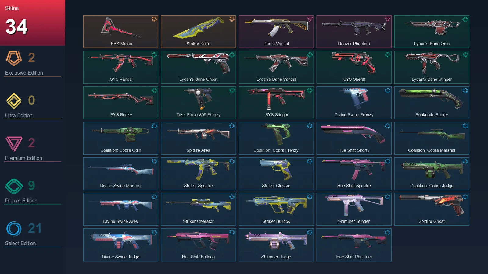 EU | Lv81 | Unranked | 34 Skin | 24 Agent | 45 Buddy
