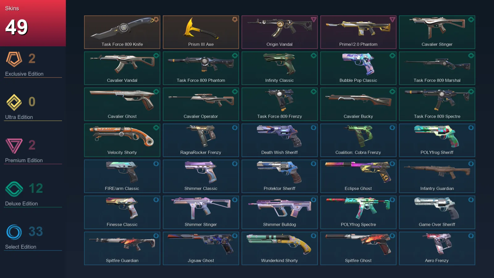 EU | Lv244 | Unranked | 49 Skin | 24 Agent | 104 Buddy