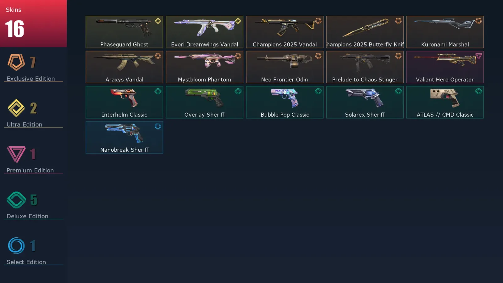 [Valorant] | EU | Level 224 | 28 Agents | 16 Skins