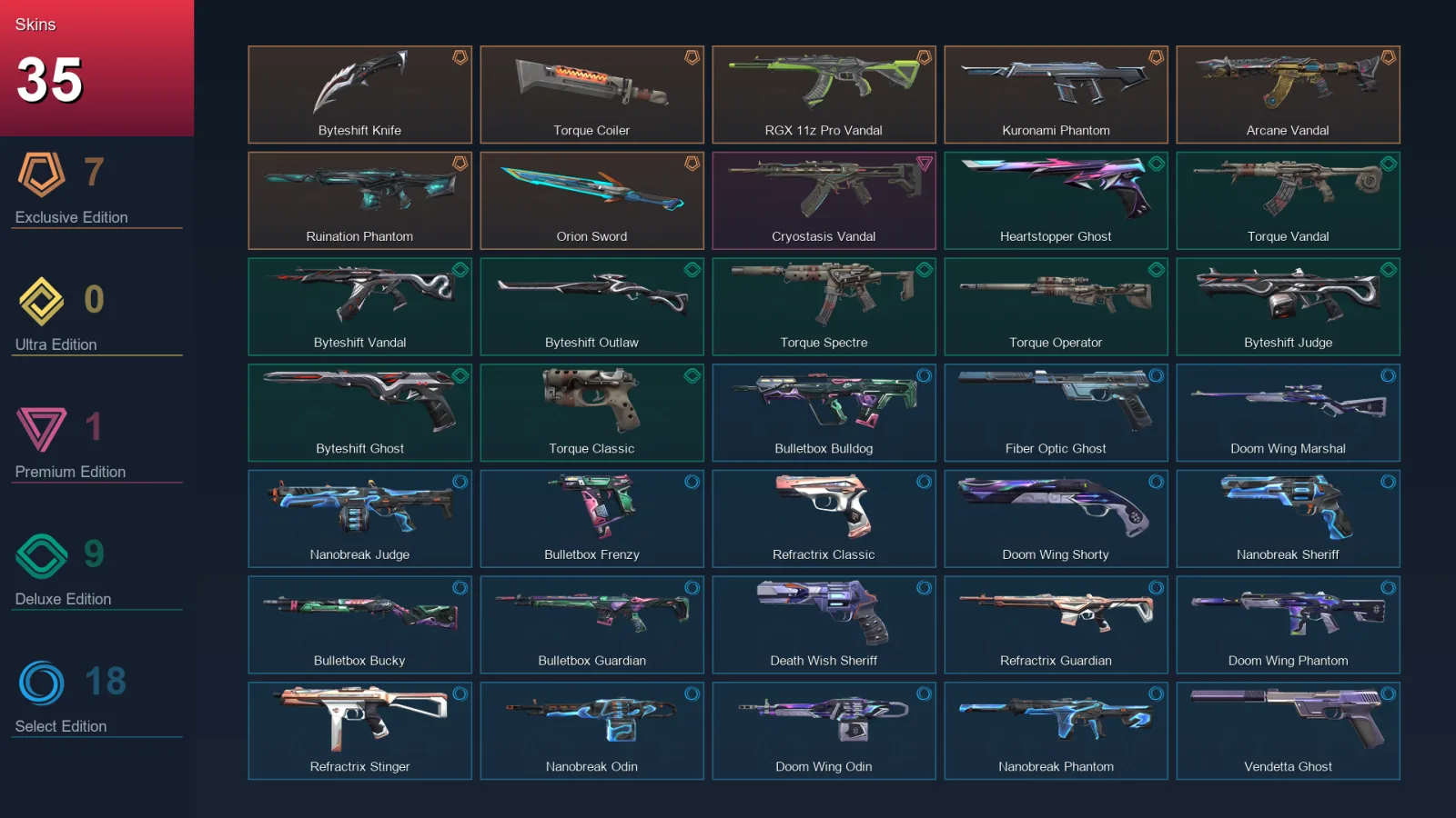 AP | Lv148 | Unranked | 35 Skin | 29 Agent | 76 Buddy