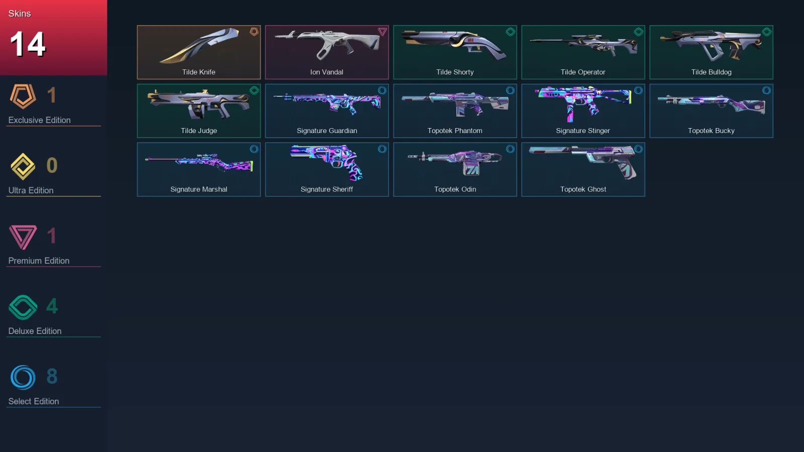 EU | Lv44 | Unranked | 14 Skin | 17 Agent | 21 Buddy