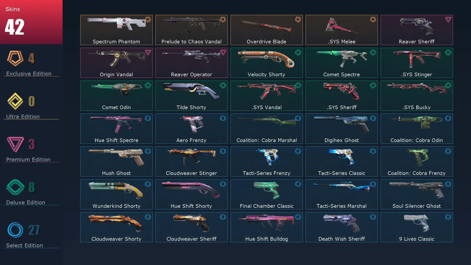 [Valorant] | EU | Level 204 | 27 Agents | 42 Skins — Valorant account