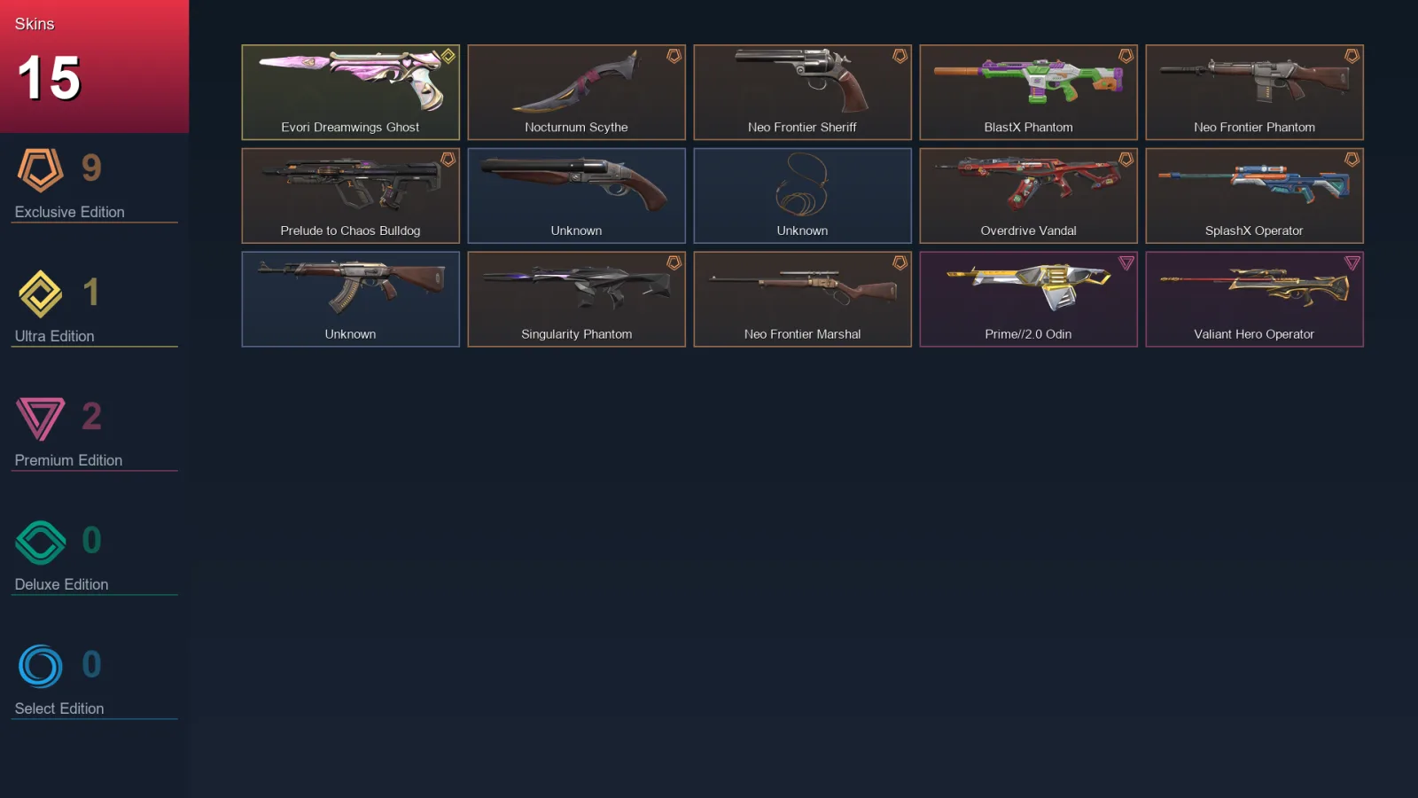 EU | Lv1 | Unranked | 15 Skin | 5 Agent | 1 Buddy
