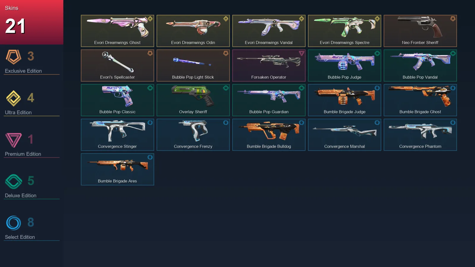 BR | Lv52 | Unranked | 21 Skin | 18 Agent | 26 Buddy