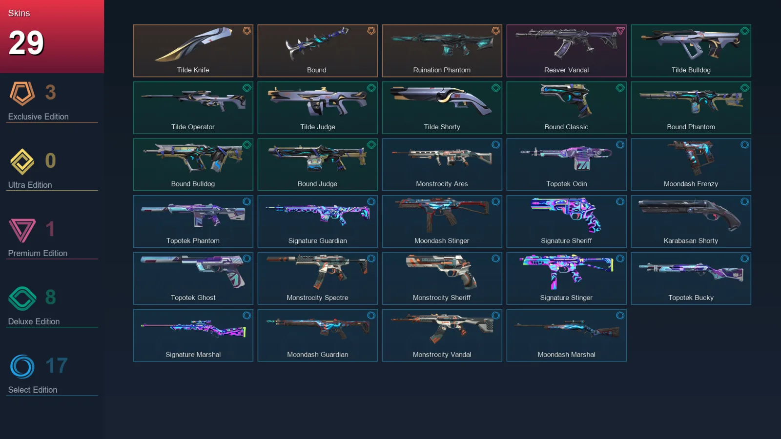 AP | Lv77 | Unranked | 29 Skin | 20 Agent | 32 Buddy