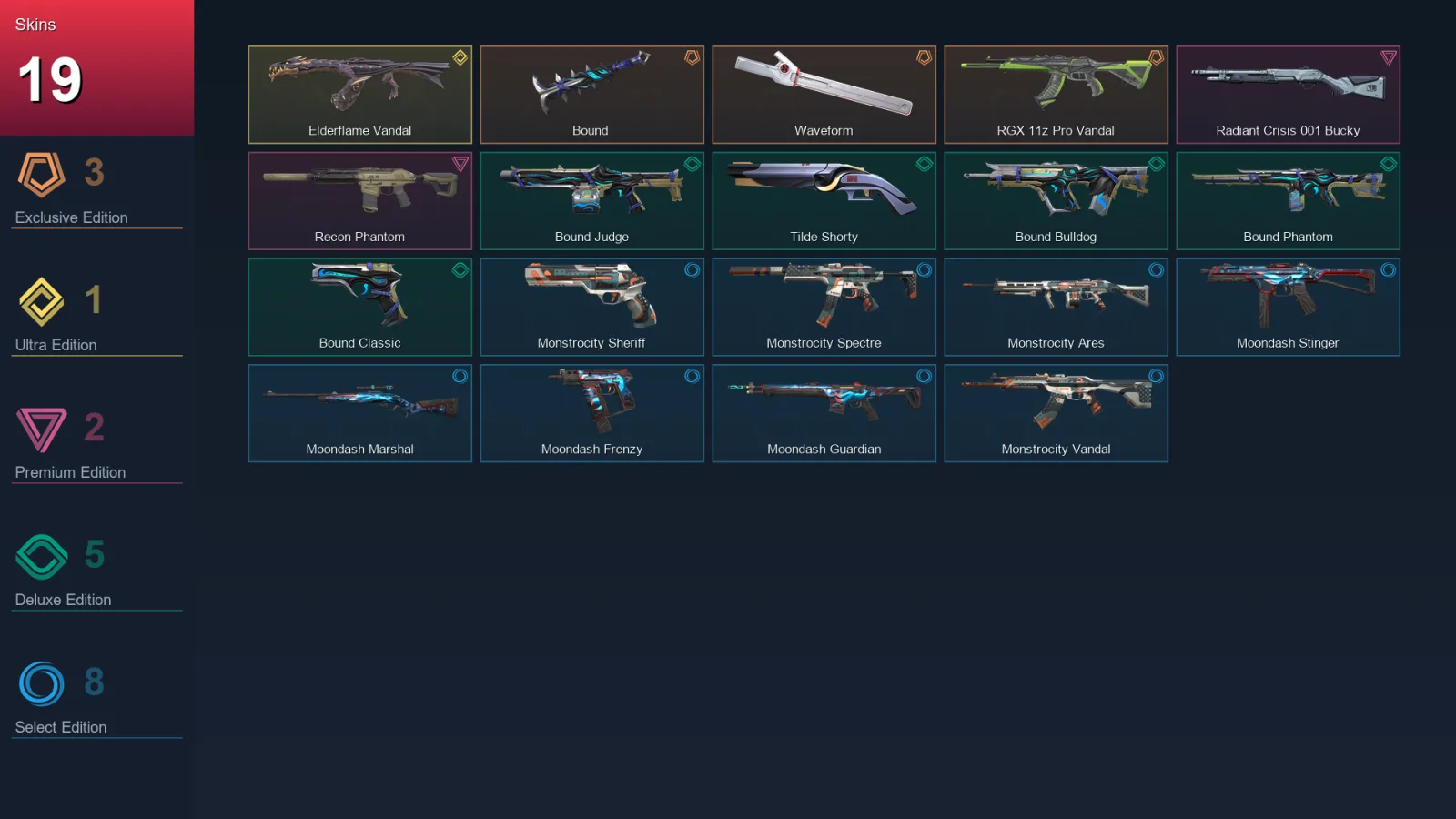 NA | Lv81 | Unranked | 19 Skin | 22 Agent | 39 Buddy — Valorant account