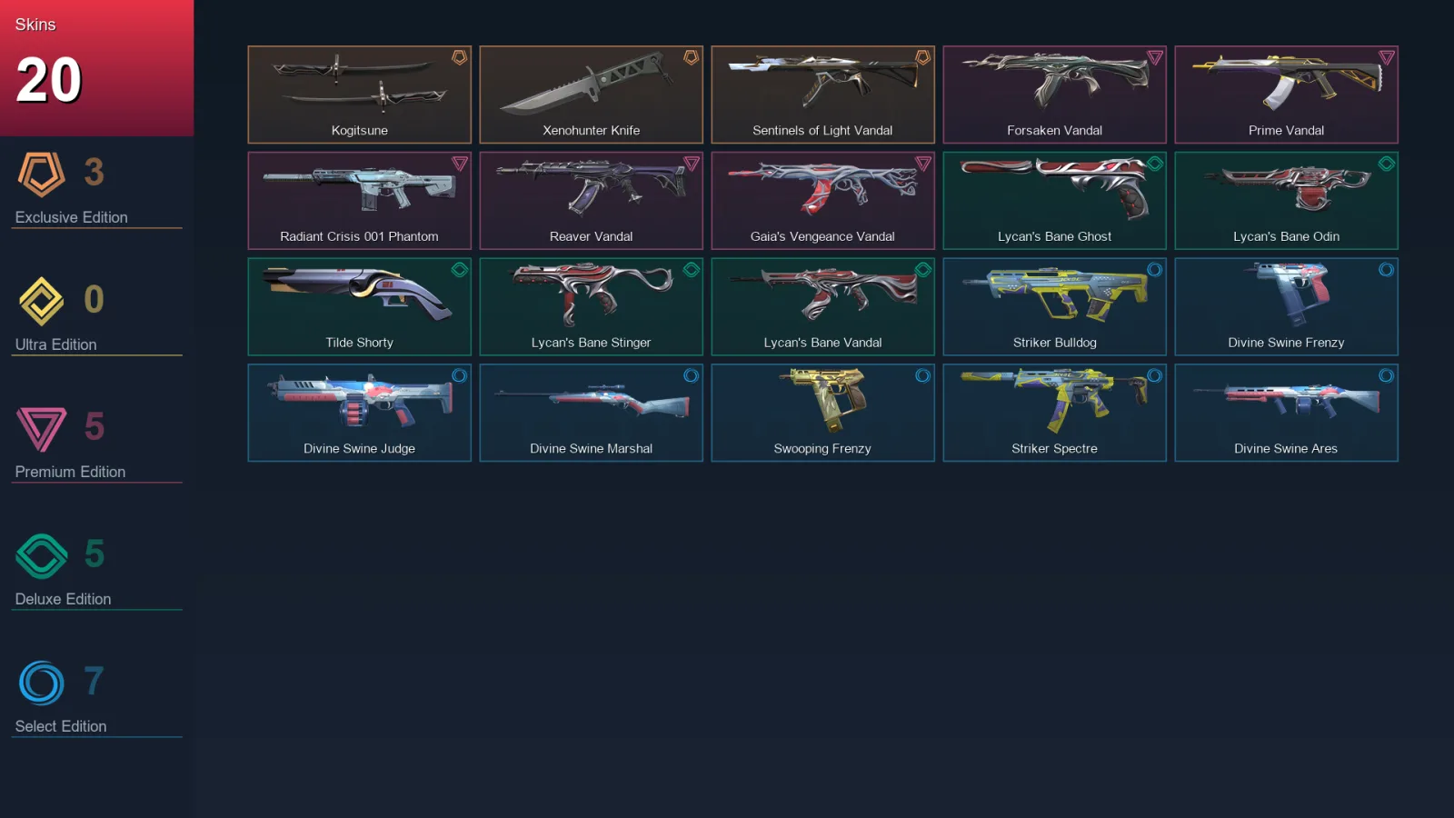 NA | Lv99 | Unranked | 20 Skin | 26 Agent | 50 Buddy