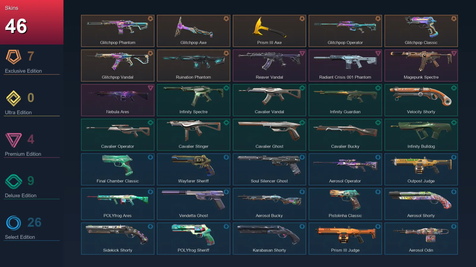 AP | Lv197 | Unranked | 46 Skin | 25 Agent | 93 Buddy — Valorant account