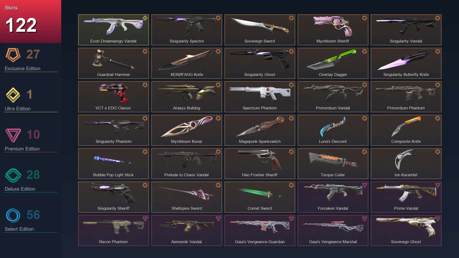 AP | Lv131 | Unranked | 122 Skin | 24 Agent | 87 Buddy — Valorant account
