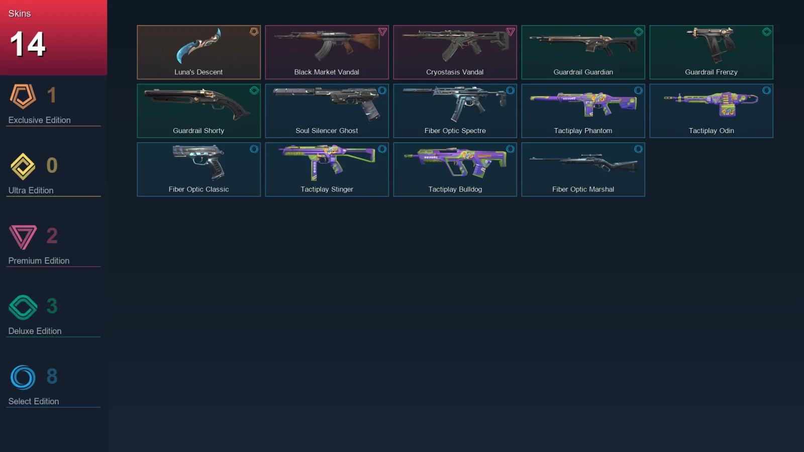 EU | Lv44 | Unranked | 14 Skin | 11 Agent | 26 Buddy
