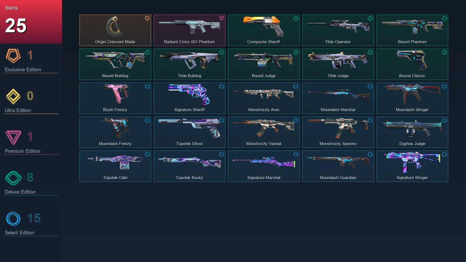 AP | Lv37 | Unranked | 25 Skin | 13 Agent | 26 Buddy — Valorant account