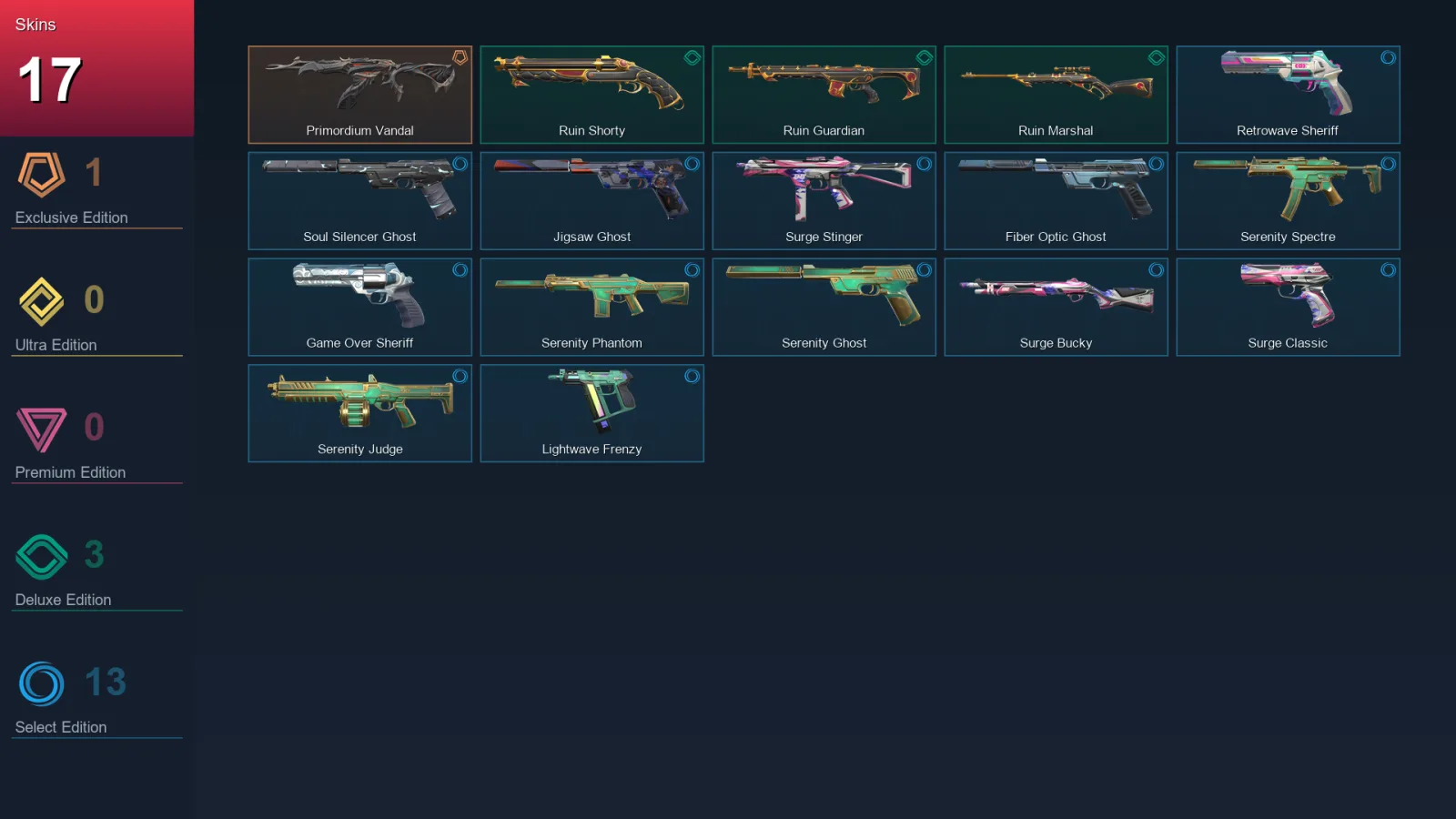 LA | Lv140 | Unranked | 17 Skin | 26 Agent | 58 Buddy