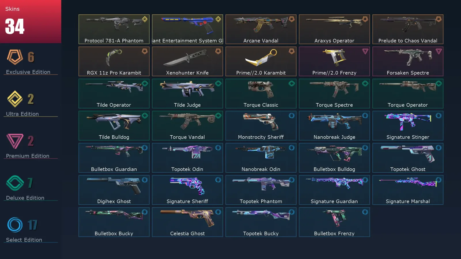 [Valorant] | EU | Level 170 | 28 Agents | 34 Skins — Valorant account