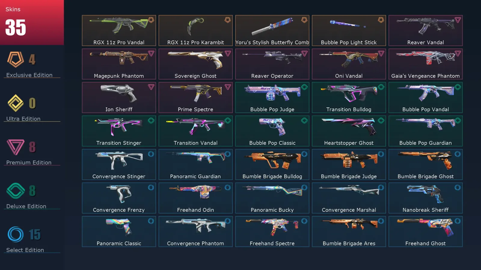 [Valorant] | EU | Level 111 | 28 Agents | 35 Skins — Valorant account