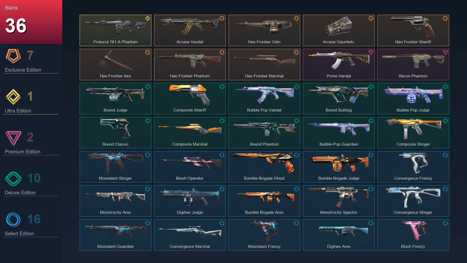 NA | Lv41 | Unranked | 36 Skin | 20 Agent | 28 Buddy