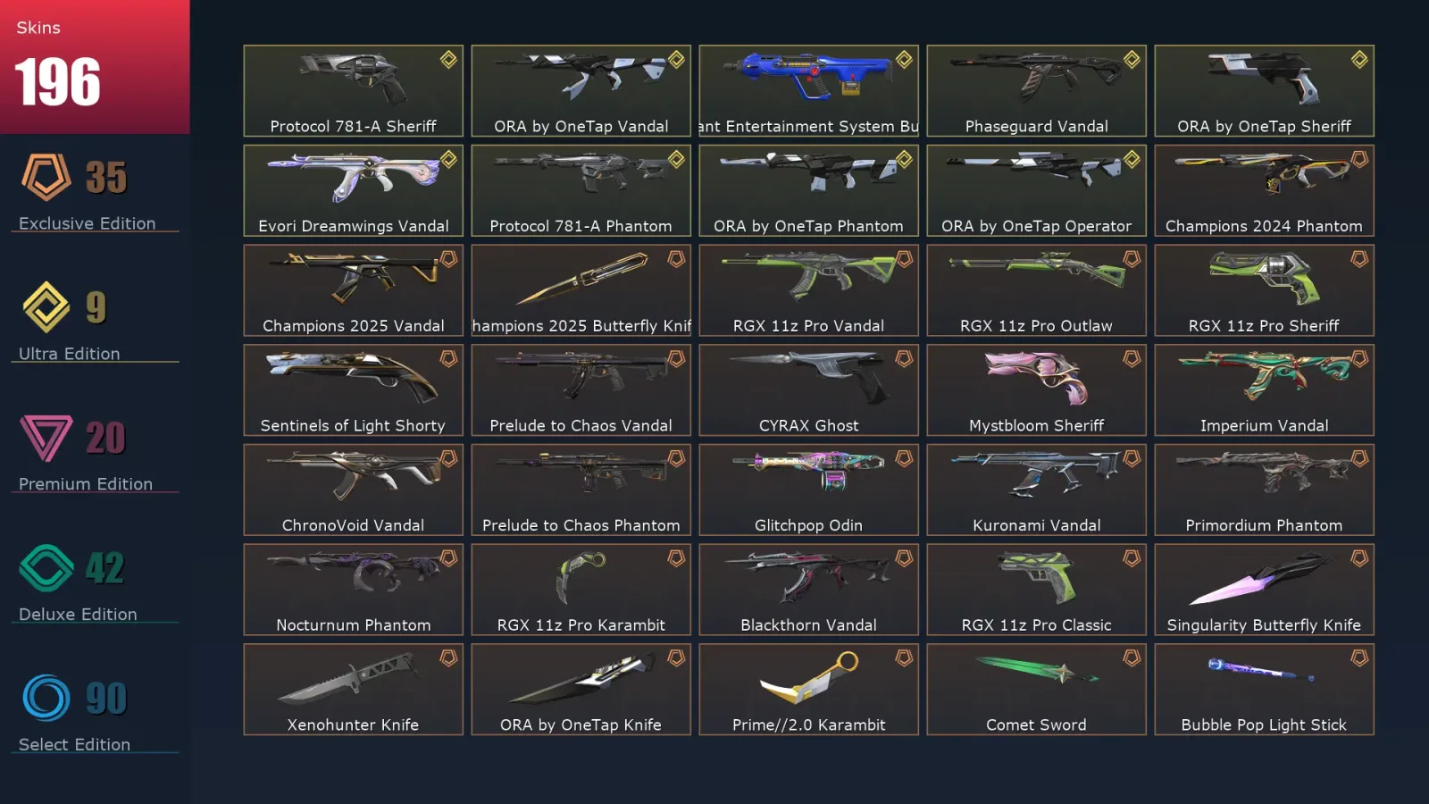 [Valorant] | EU | Level 241 | 29 Agents | 196 Skins — Valorant account
