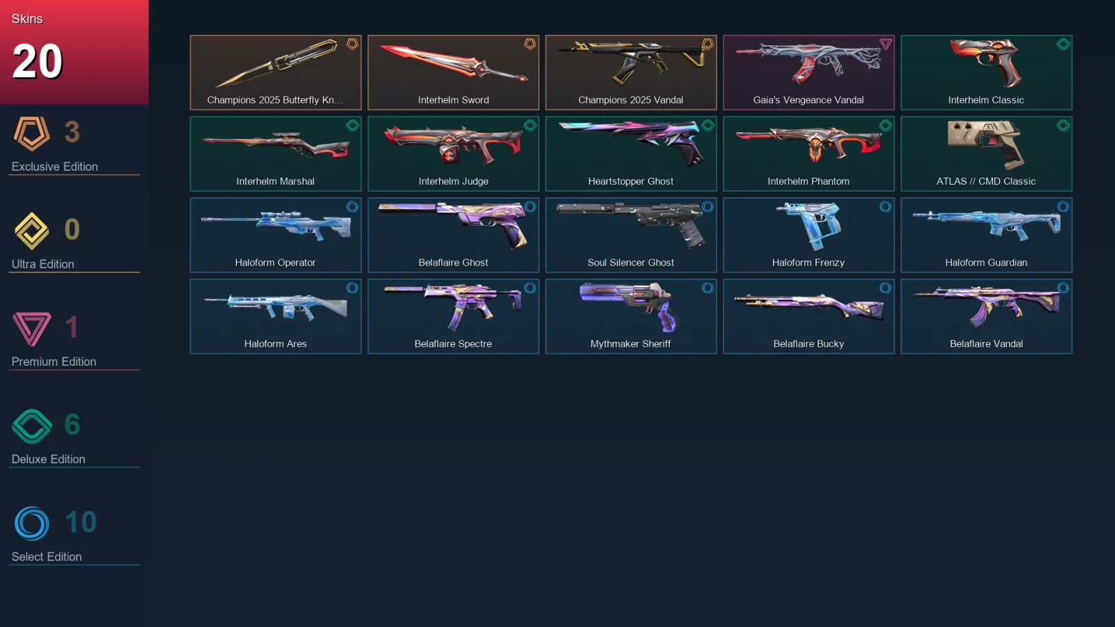 EU | Lv104 | Unranked | 20 Skin | 24 Agent | 43 Buddy