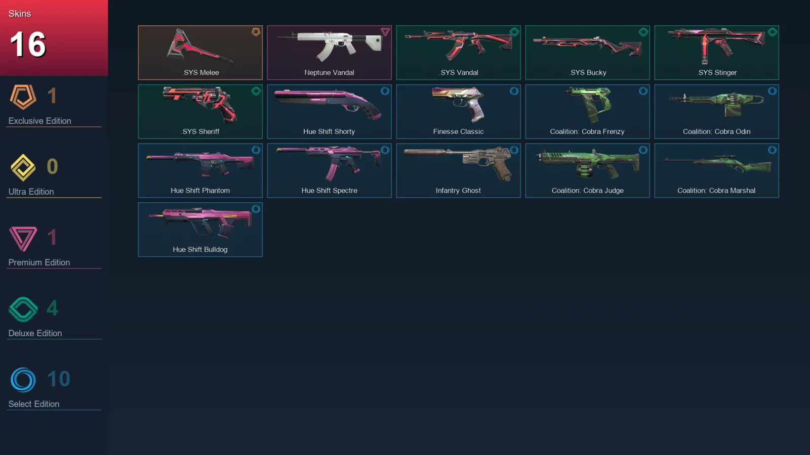 AP | Lv71 | Unranked | 16 Skin | 16 Agent | 38 Buddy