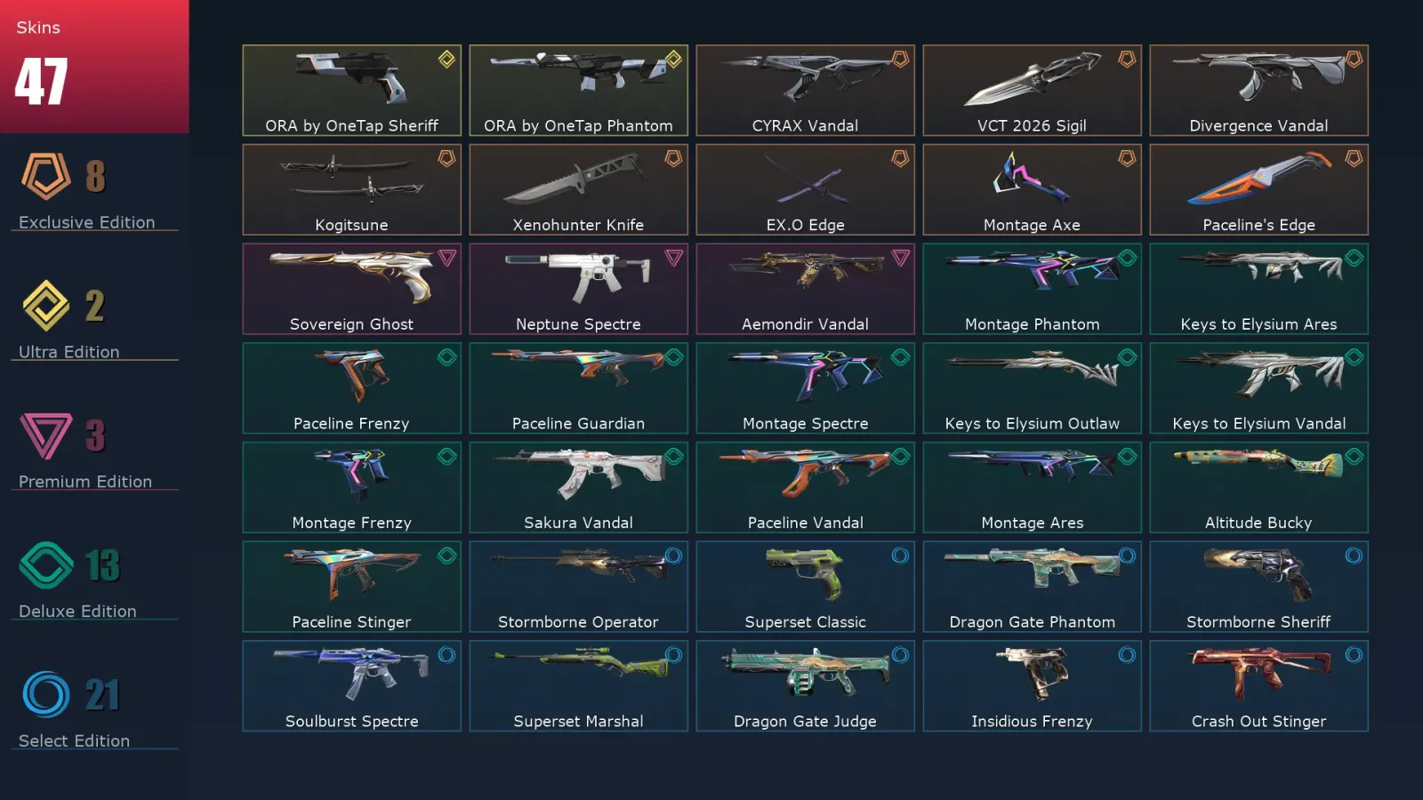 [Valorant] | EU | Level 38 | Platinum 3 | 13 Agents | 47 Skins — Valorant account