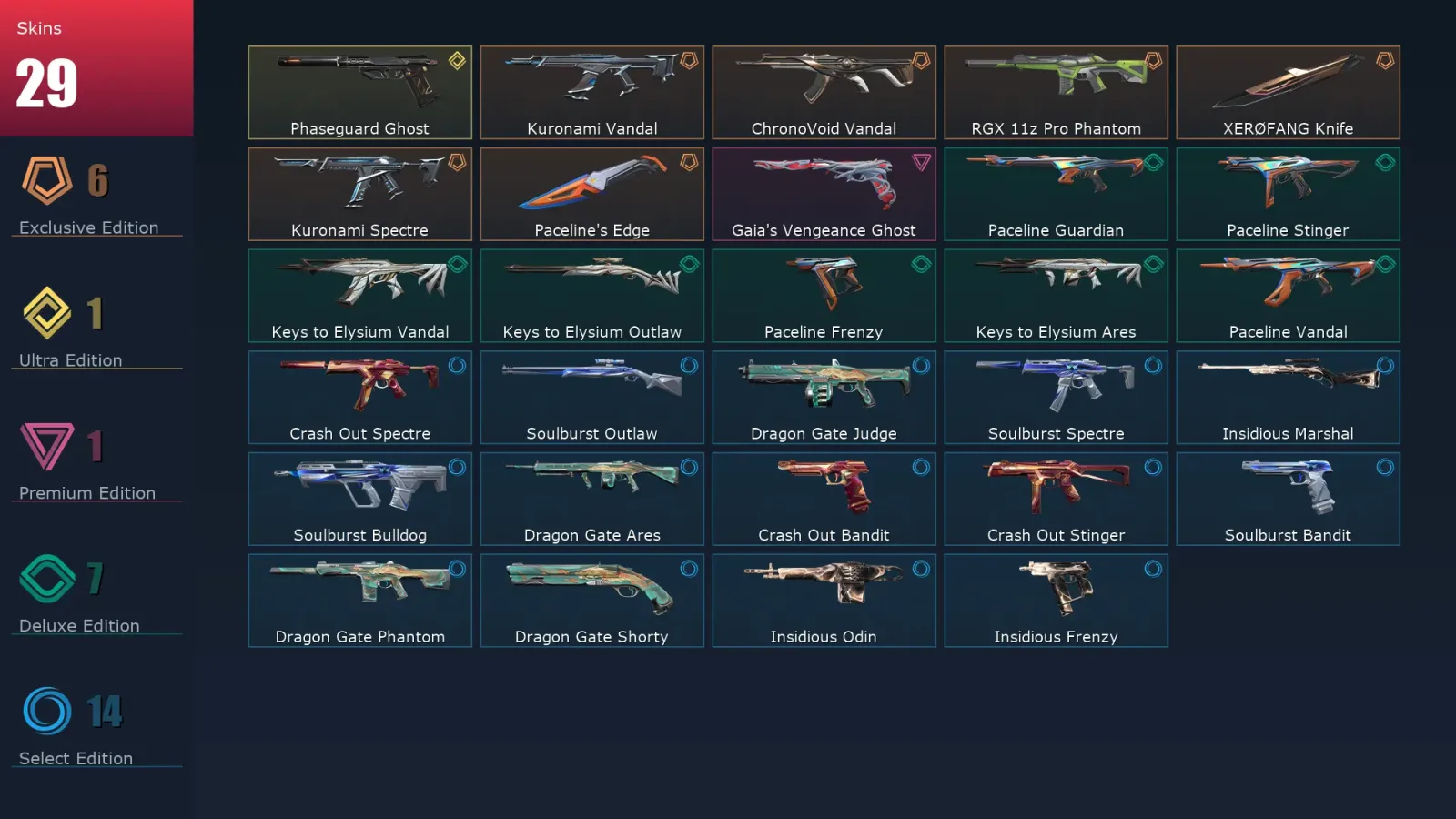 [Valorant] | EU | Level 40 | Ascendant 1 | 14 Agents | 29 Skins — Valorant account