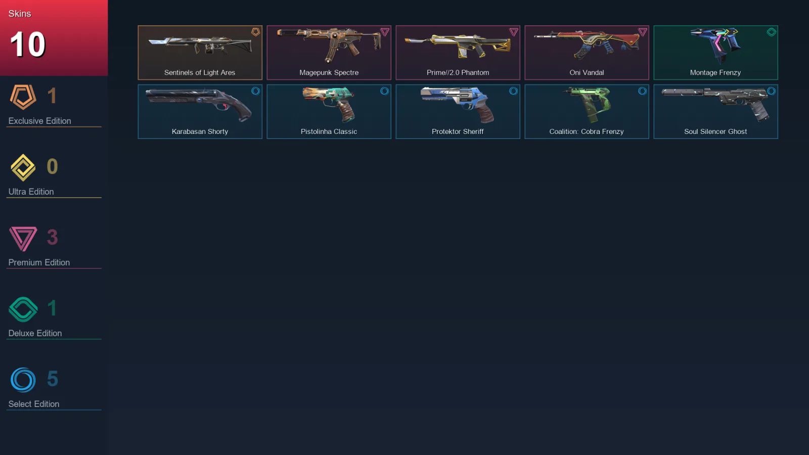 AP | Lv128 | Unranked | 10 Skin | 19 Agent | 42 Buddy
