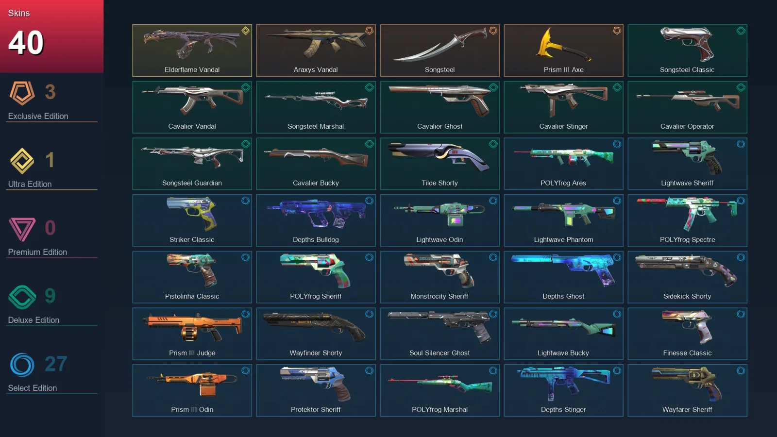 EU | Lv176 | Unranked | 40 Skin | 25 Agent | 86 Buddy