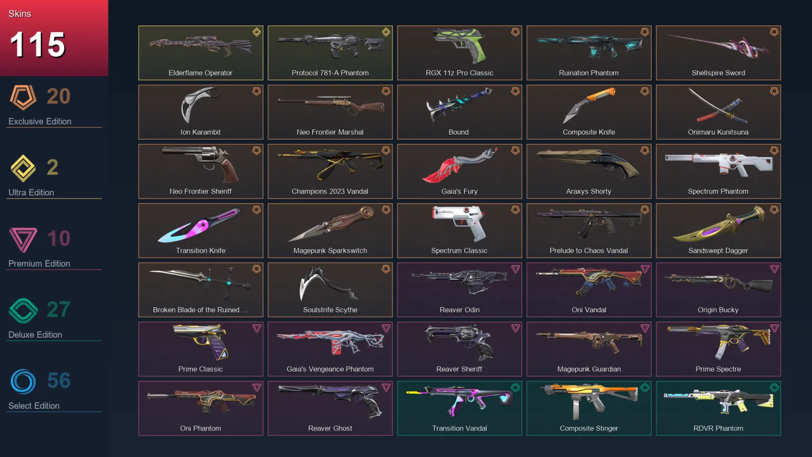 AP | Lv192 | Unranked | 115 Skin | 26 Agent | 105 Buddy — Valorant account