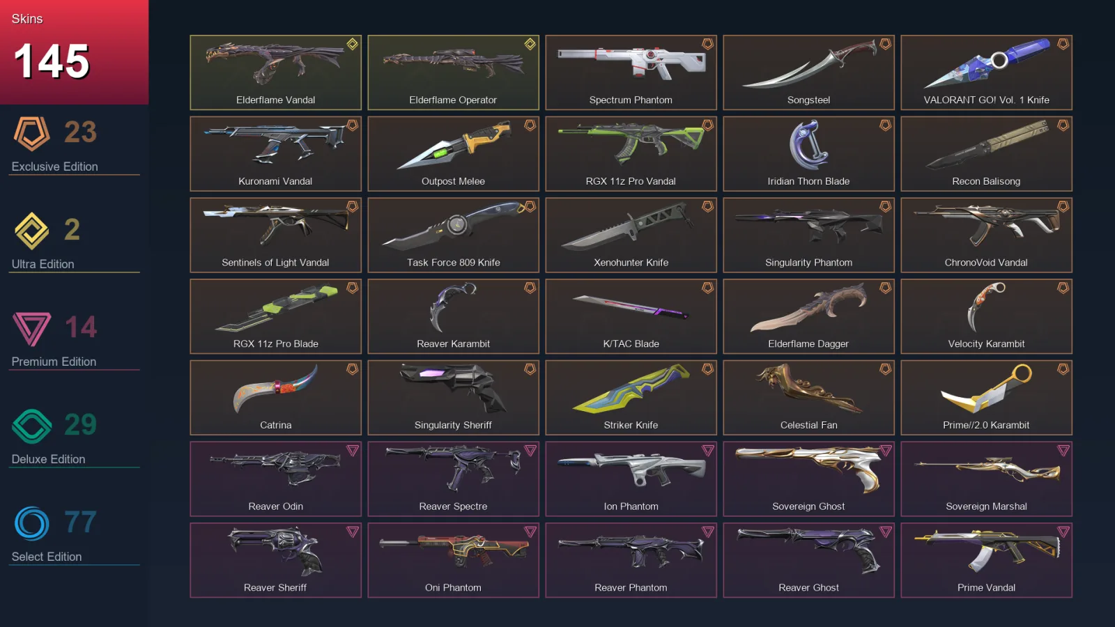 EU | Lv325 | Unranked | 145 Skin | 27 Agent | 141 Buddy