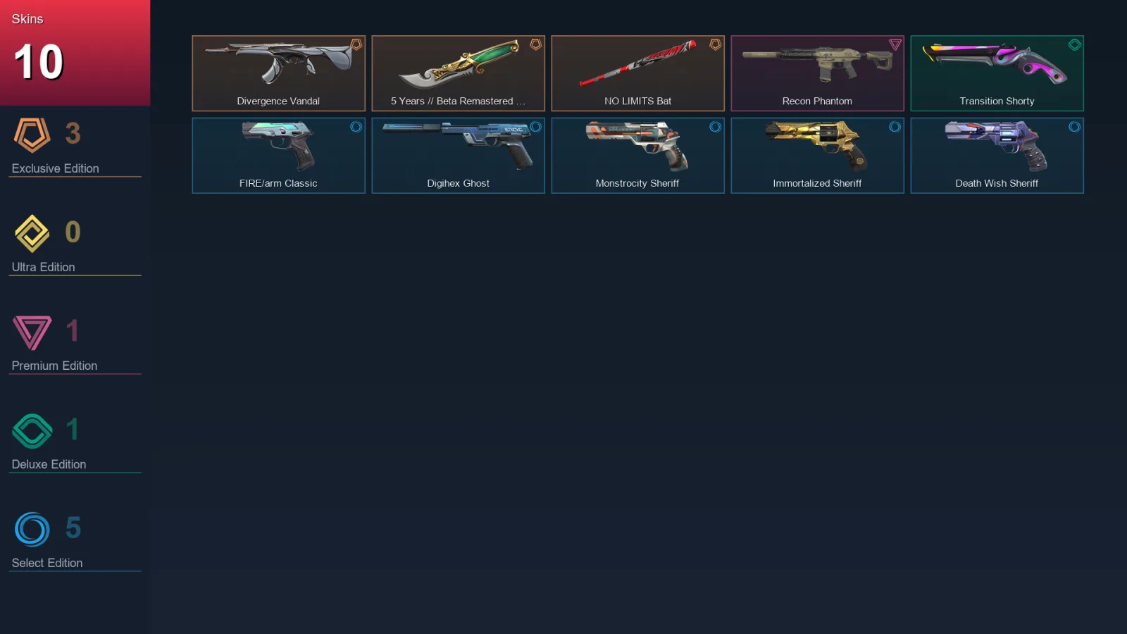 AP | Lv179 | Unranked | 10 Skin | 25 Agent | 44 Buddy