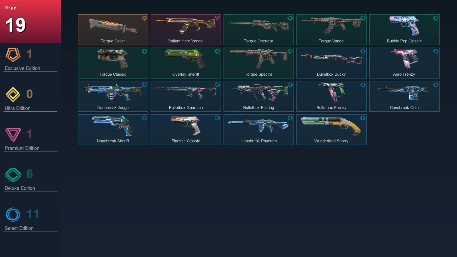 EU | Lv129 | Unranked | 19 Skin | 26 Agent | 68 Buddy